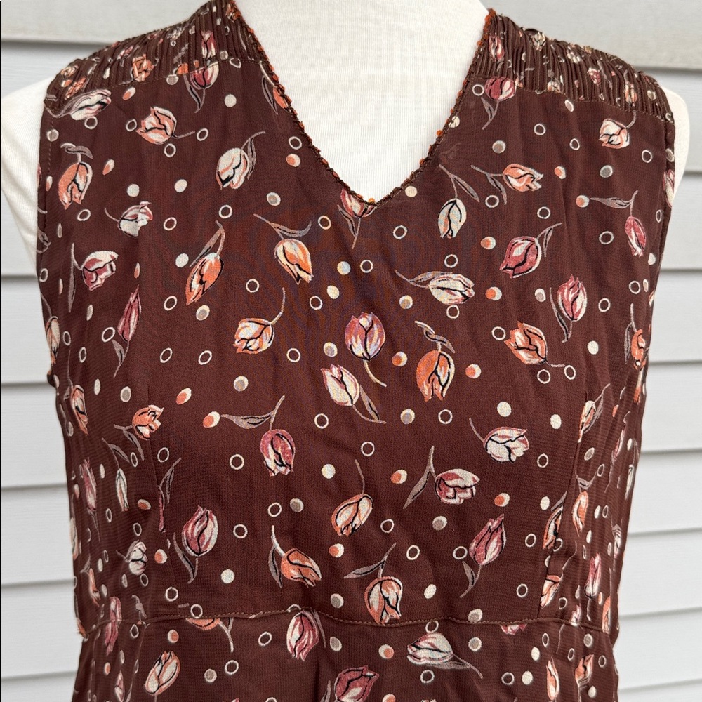 April Cornell Floral Sleeveless Maxi Dress Size M